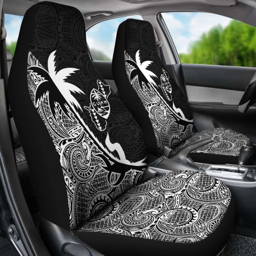 Guam Car Seat Covers - Guam Coat Of Arms Coconut Tree White - Amazing 1 105905 - YourCarButBetter