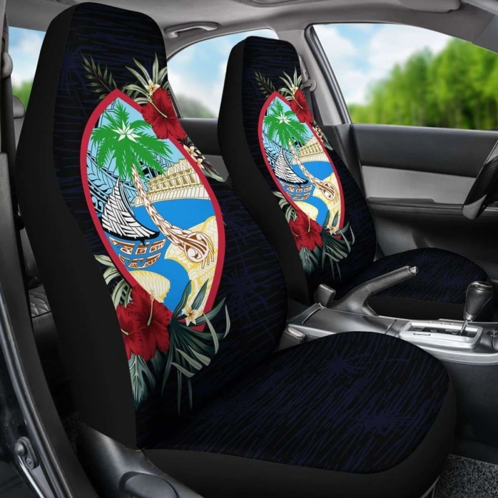 Guam Car Seat Covers - Guam Coat Of Arms Hibiscus - 232125 - YourCarButBetter