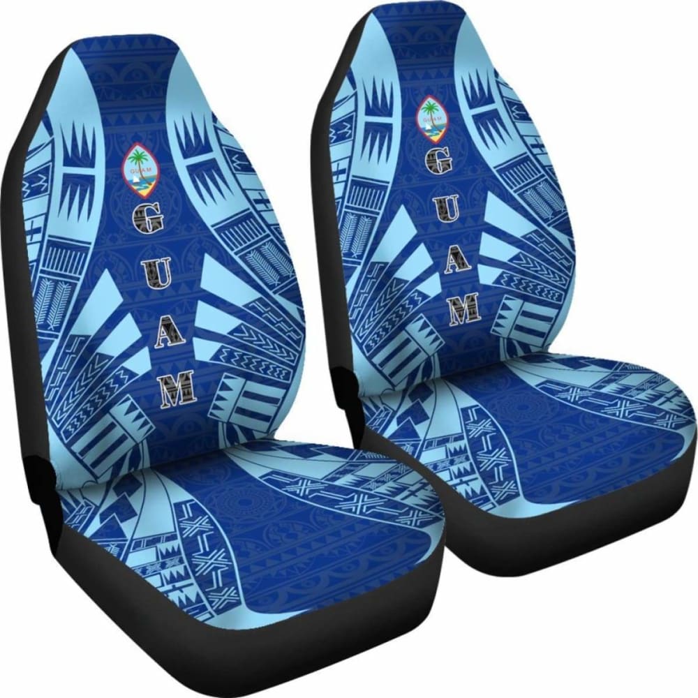Guam Car Seat Covers - Guam Coat Of Arms Polynesian Tattoo Flag - 9 174914 - YourCarButBetter