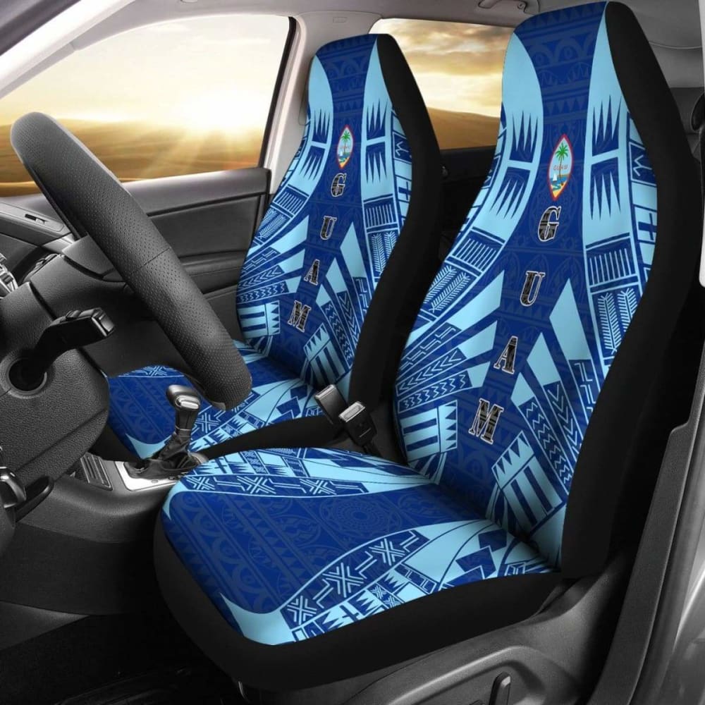 Guam Car Seat Covers - Guam Coat Of Arms Polynesian Tattoo Flag - 9 174914 - YourCarButBetter