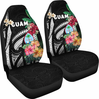 Guam Car Seat Covers Coat Of Arms Polynesian With Hibiscus 232125 - YourCarButBetter