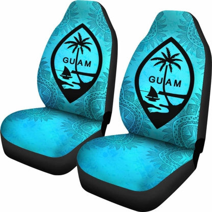 Guam Car Seat Covers - Guam Coat Of Arms Turquoise - 1 105905 - YourCarButBetter