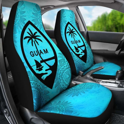 Guam Car Seat Covers - Guam Coat Of Arms Turquoise - 1 105905 - YourCarButBetter