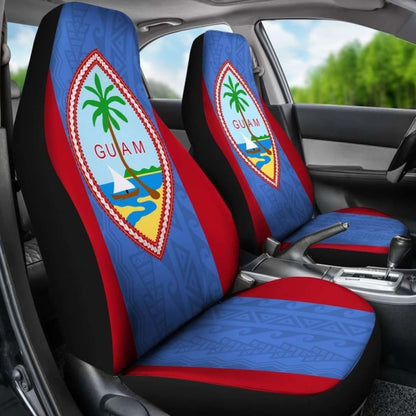 Guam Car Seat Covers Guam Coat Of Arms With Latte Pattern Amazing 105905 - YourCarButBetter