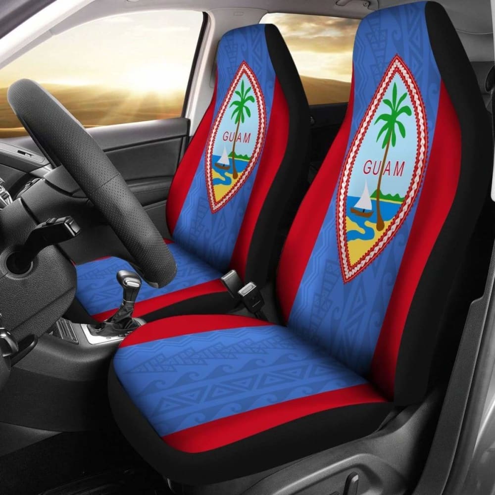 Guam Car Seat Covers Guam Coat Of Arms With Latte Pattern Amazing 105905 - YourCarButBetter