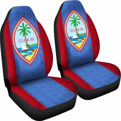 Guam Car Seat Covers Guam Coat Of Arms With Latte Pattern Amazing 105905 - YourCarButBetter