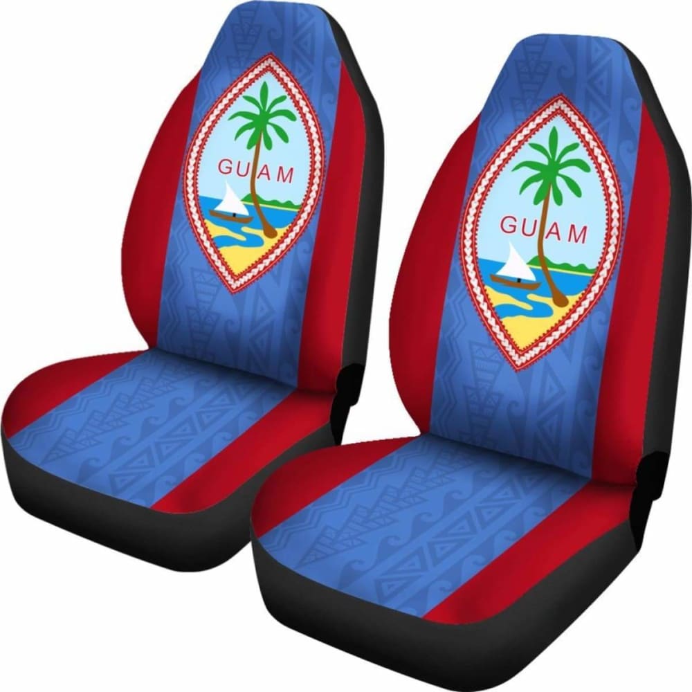 Guam Car Seat Covers Guam Coat Of Arms With Latte Pattern Amazing 105905 - YourCarButBetter