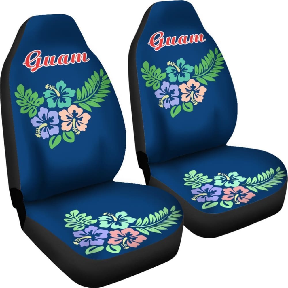 Guam Car Seat Covers Guam Hibiscus Palm Leaves Pattern 174510 - YourCarButBetter