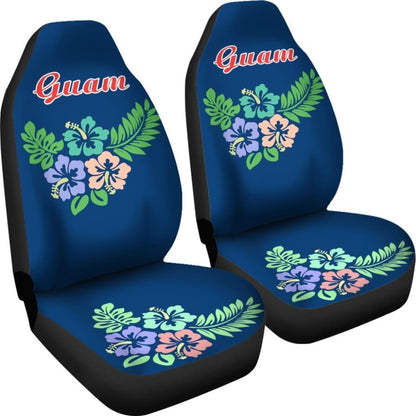 Guam Car Seat Covers Guam Hibiscus Palm Leaves Pattern 174510 - YourCarButBetter