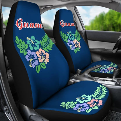 Guam Car Seat Covers Guam Hibiscus Palm Leaves Pattern 174510 - YourCarButBetter