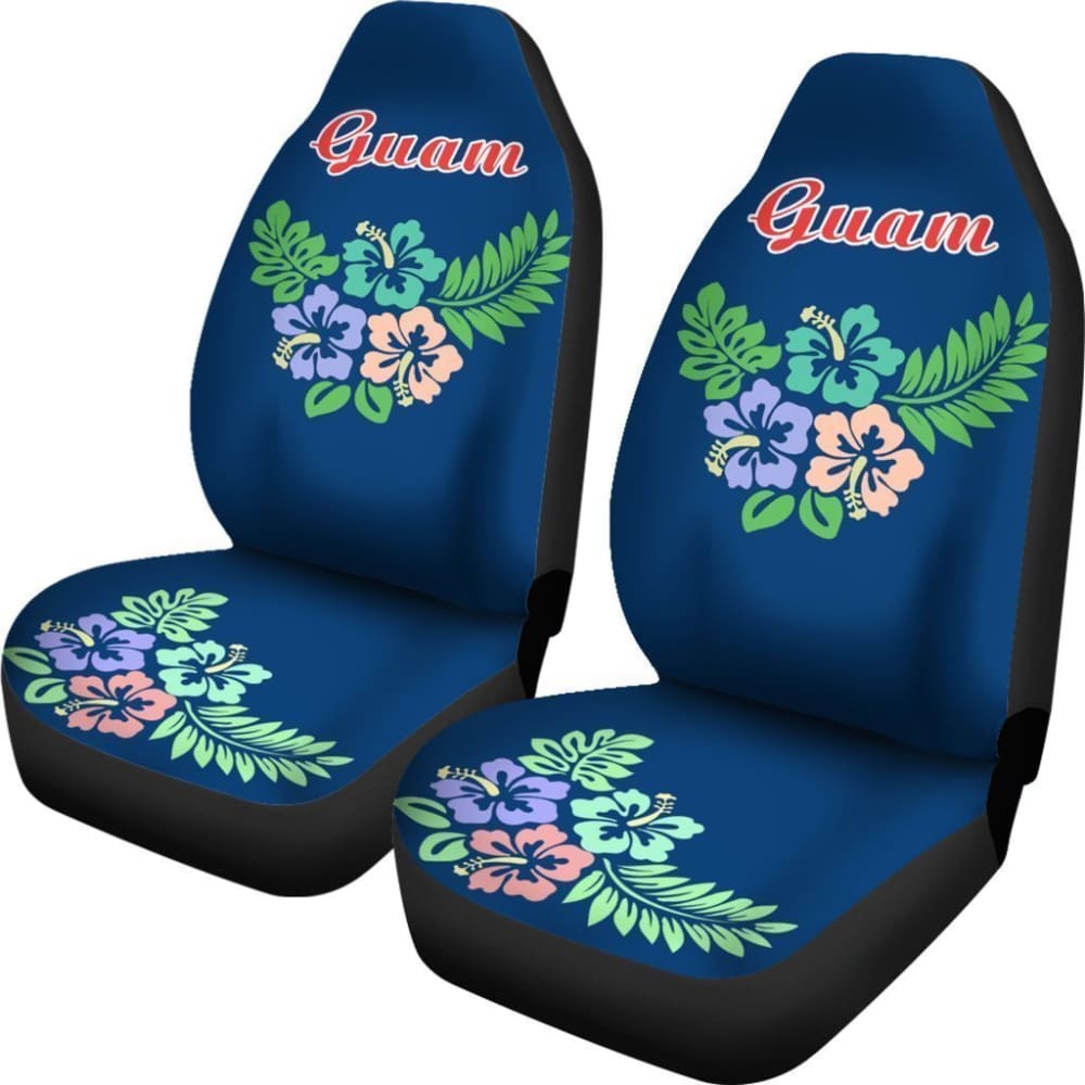 Guam Car Seat Covers Guam Hibiscus Palm Leaves Pattern 174510 - YourCarButBetter
