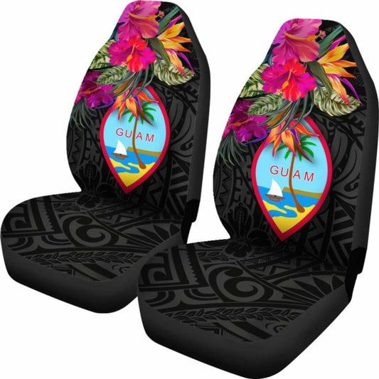 Guam Car Seat Covers - Hibiscus Polynesian Pattern - 232125 - YourCarButBetter