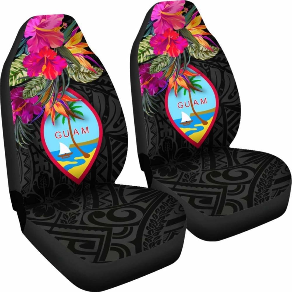 Guam Car Seat Covers - Hibiscus Polynesian Pattern - 232125 - YourCarButBetter