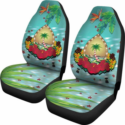 Guam Car Seat Covers Latte Stones Hibiscus 232125 - YourCarButBetter