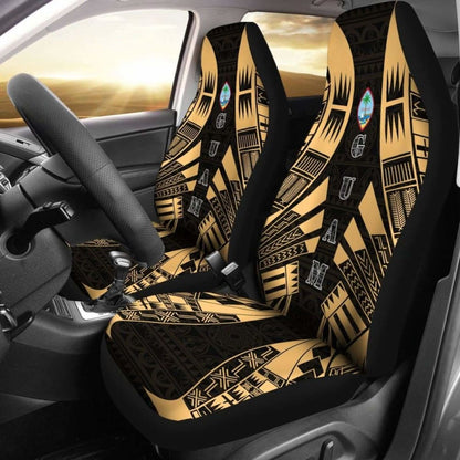 Guam Car Seat Covers - Polynesian Tattoo Gold - 9 174914 - YourCarButBetter