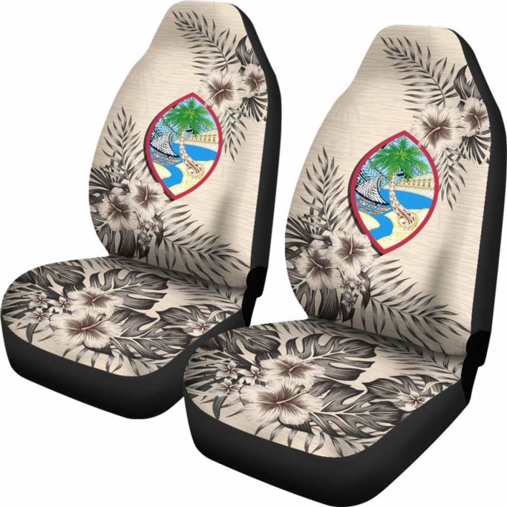 Guam Car Seat Covers The Beige Hibiscus (Set Of Two) 7 232125 - YourCarButBetter