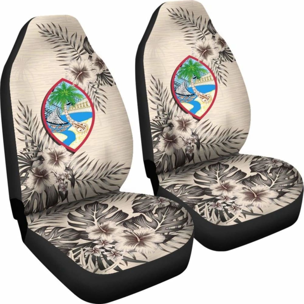 Guam Car Seat Covers The Beige Hibiscus (Set Of Two) 7 232125 - YourCarButBetter