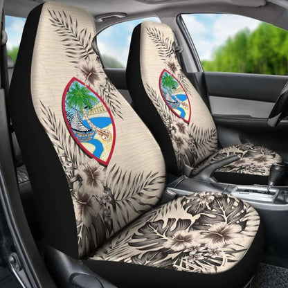 Guam Car Seat Covers The Beige Hibiscus (Set Of Two) 7 232125 - YourCarButBetter
