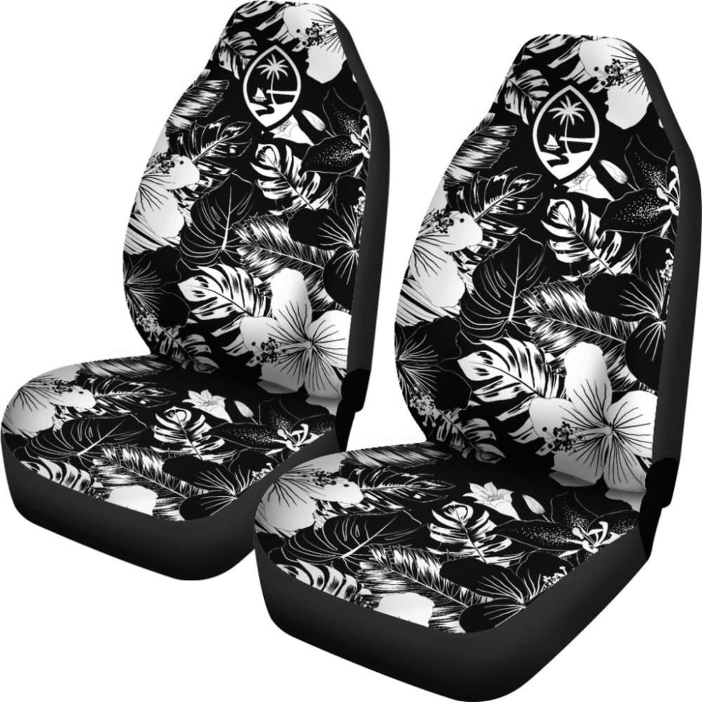 Guam Hibiscus Black Car Seat Covers 093223 - YourCarButBetter