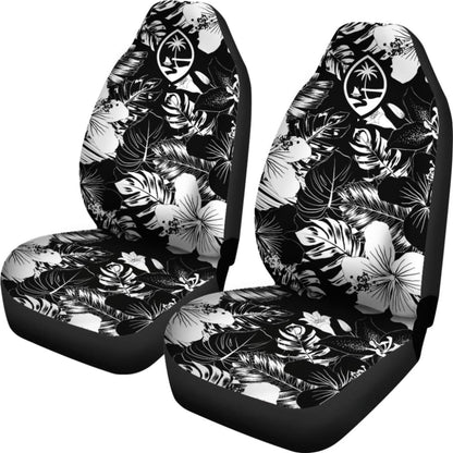 Guam Hibiscus Black Car Seat Covers 093223 - YourCarButBetter