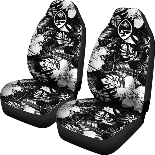 Guam Hibiscus Black Car Seat Covers 093223 - YourCarButBetter