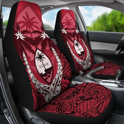 Guam Micronesian Niyok Car Seat Covers - Guam Coat Of Arms Coconut Tree - Amazing 1 105905 - YourCarButBetter