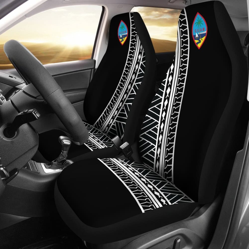 Guam Modern Tribal Black Car Seat Covers 093223 - YourCarButBetter