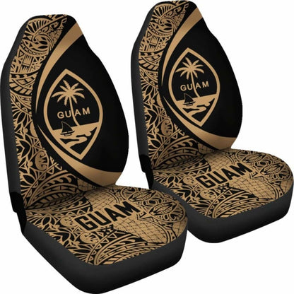 Guam Polynesian Car Seat Covers Circle Style Golden Amazing 105905 - YourCarButBetter