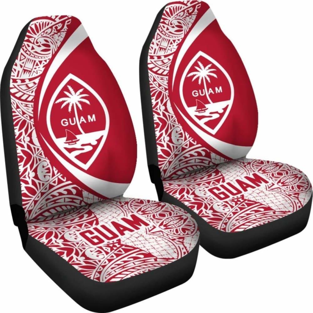 Guam Polynesian Car Seat Covers Circle Style Red Amazing 105905 - YourCarButBetter