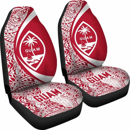 Guam Polynesian Car Seat Covers Circle Style Red Amazing 105905 - YourCarButBetter