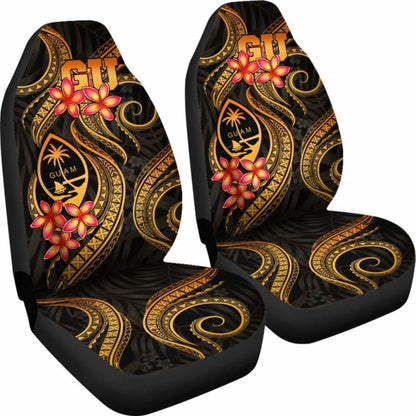 Guam Polynesian Car Seat Covers - Gold Plumeria - 105905 - YourCarButBetter