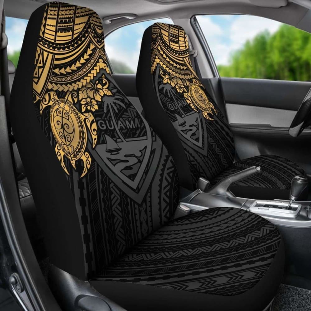 Guam Polynesian Car Seat Covers - Golden Turtle - Amazing 091114 - YourCarButBetter