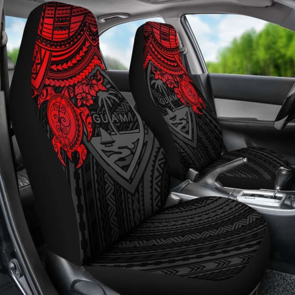 Guam Polynesian Car Seat Covers - Red Turtle - Amazing 091114 - YourCarButBetter