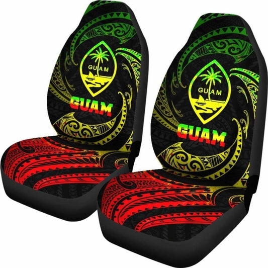 Guam Polynesian Car Seat Covers - Reggae Tribal Wave - 105905 - YourCarButBetter
