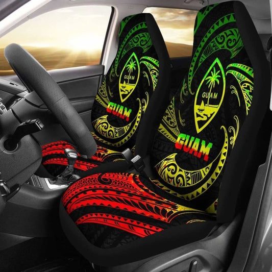 Guam Polynesian Car Seat Covers - Reggae Tribal Wave - 105905 - YourCarButBetter