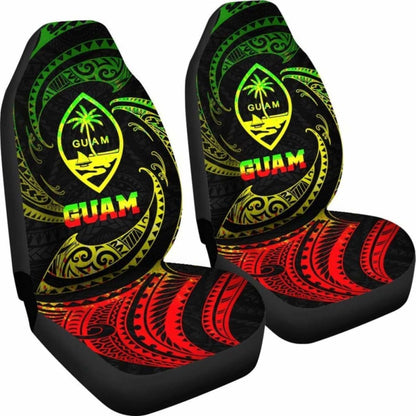 Guam Polynesian Car Seat Covers - Reggae Tribal Wave - 105905 - YourCarButBetter