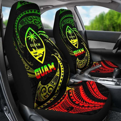 Guam Polynesian Car Seat Covers - Reggae Tribal Wave - 105905 - YourCarButBetter
