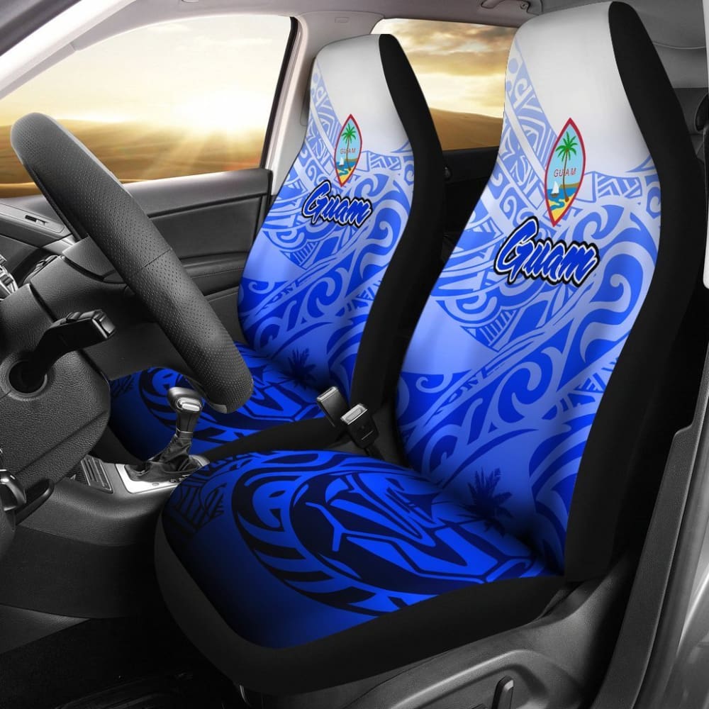Guam Polynesian Car Seat Covers - Tribal Tattoo With Seal - 093223 - YourCarButBetter