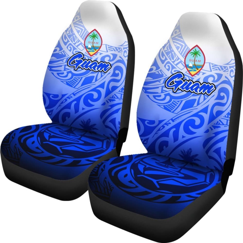 Guam Polynesian Car Seat Covers - Tribal Tattoo With Seal - 093223 - YourCarButBetter