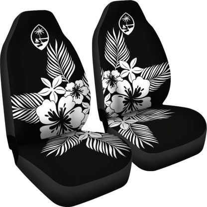 Guam Tropical Hibiscus Black Car Seat Covers 093223 - YourCarButBetter