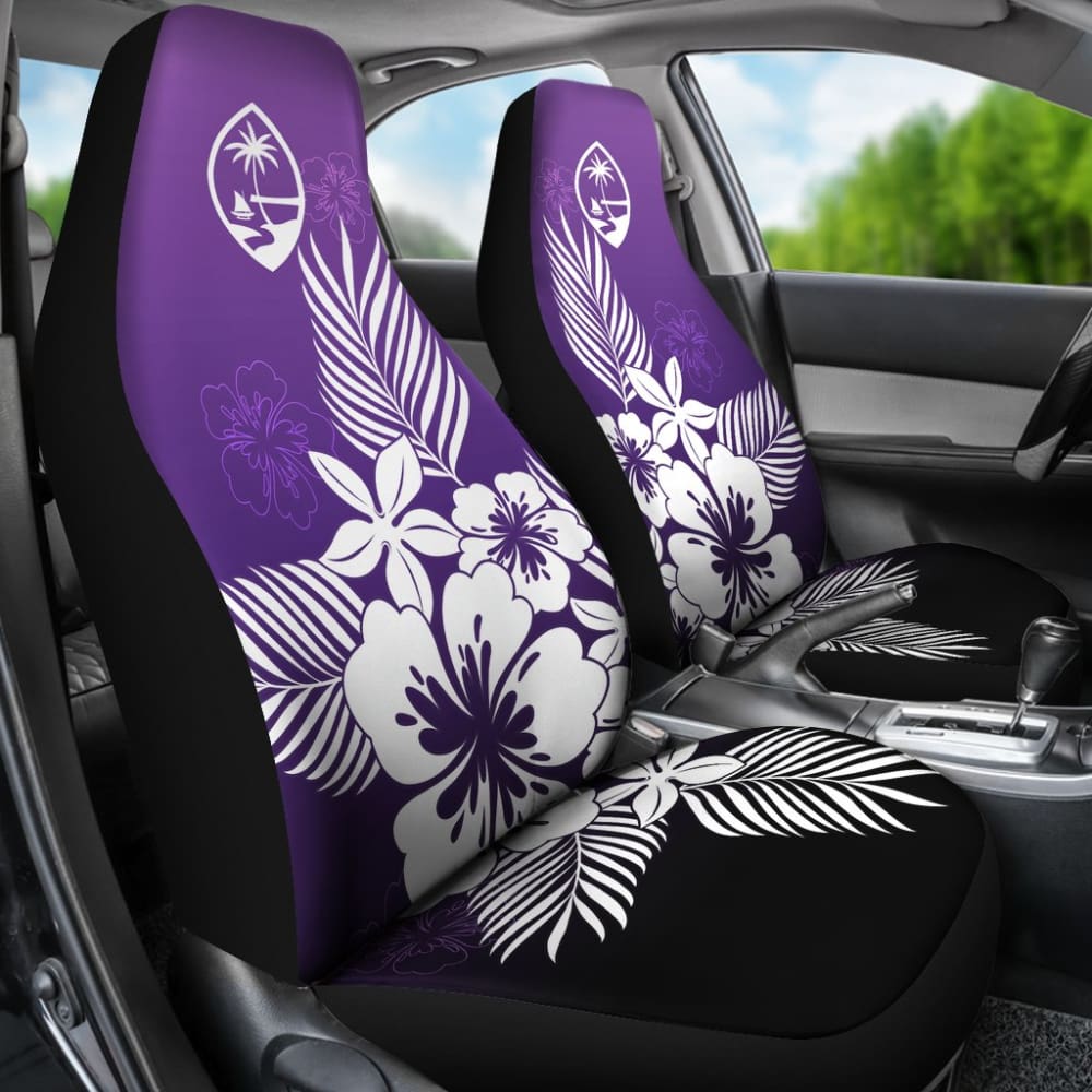 Guam Tropical Hibiscus Purple Car Seat Covers 093223 - YourCarButBetter