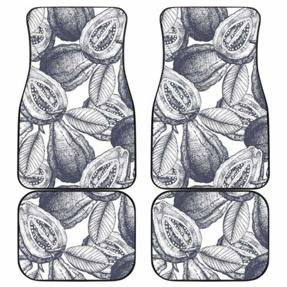 Guava Tropical Hand Drawn Pattern Front And Back Car Mats 105905 - YourCarButBetter