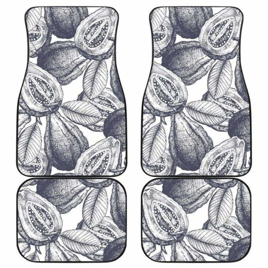 Guava Tropical Hand Drawn Pattern Front And Back Car Mats 105905 - YourCarButBetter
