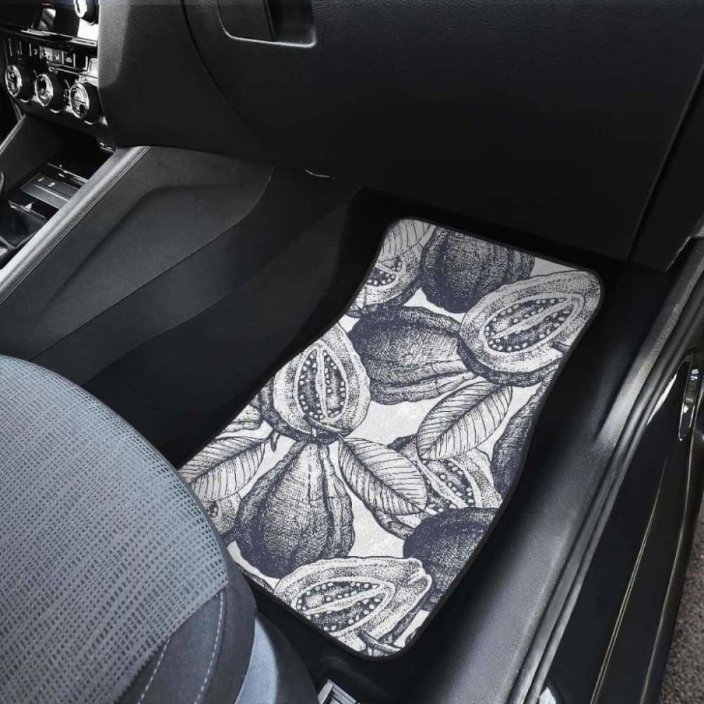 Guava Tropical Hand Drawn Pattern Front And Back Car Mats 105905 - YourCarButBetter