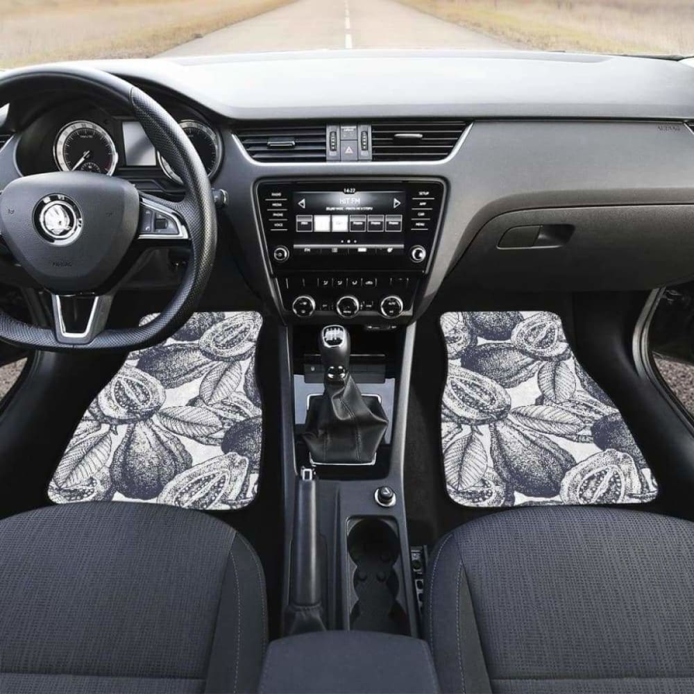 Guava Tropical Hand Drawn Pattern Front And Back Car Mats 105905 - YourCarButBetter