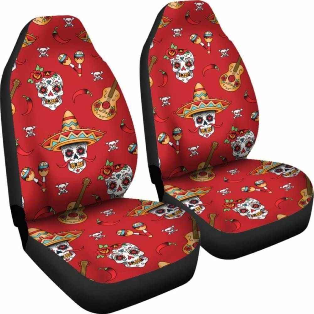 Guitar Sugar Skull Car Seat Covers 101207