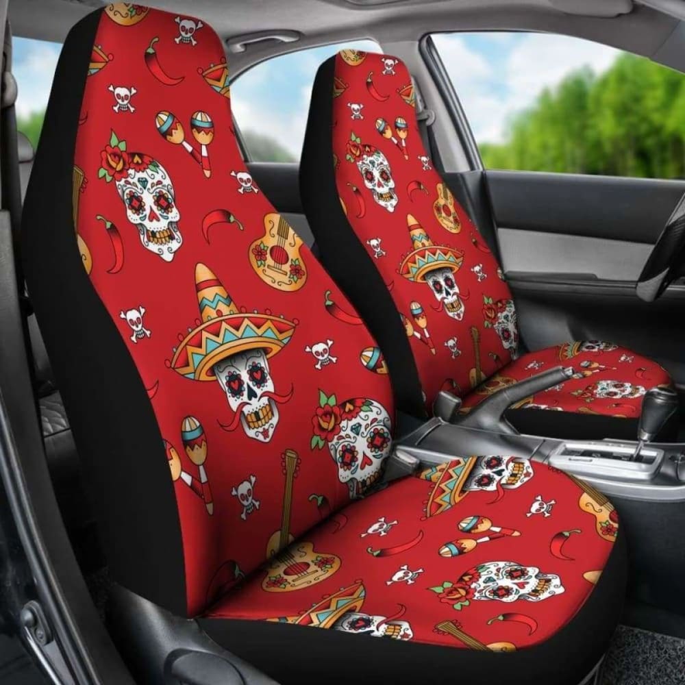 Guitar Sugar Skull Car Seat Covers 101207