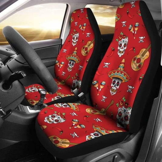 Guitar Sugar Skull Car Seat Covers 101207