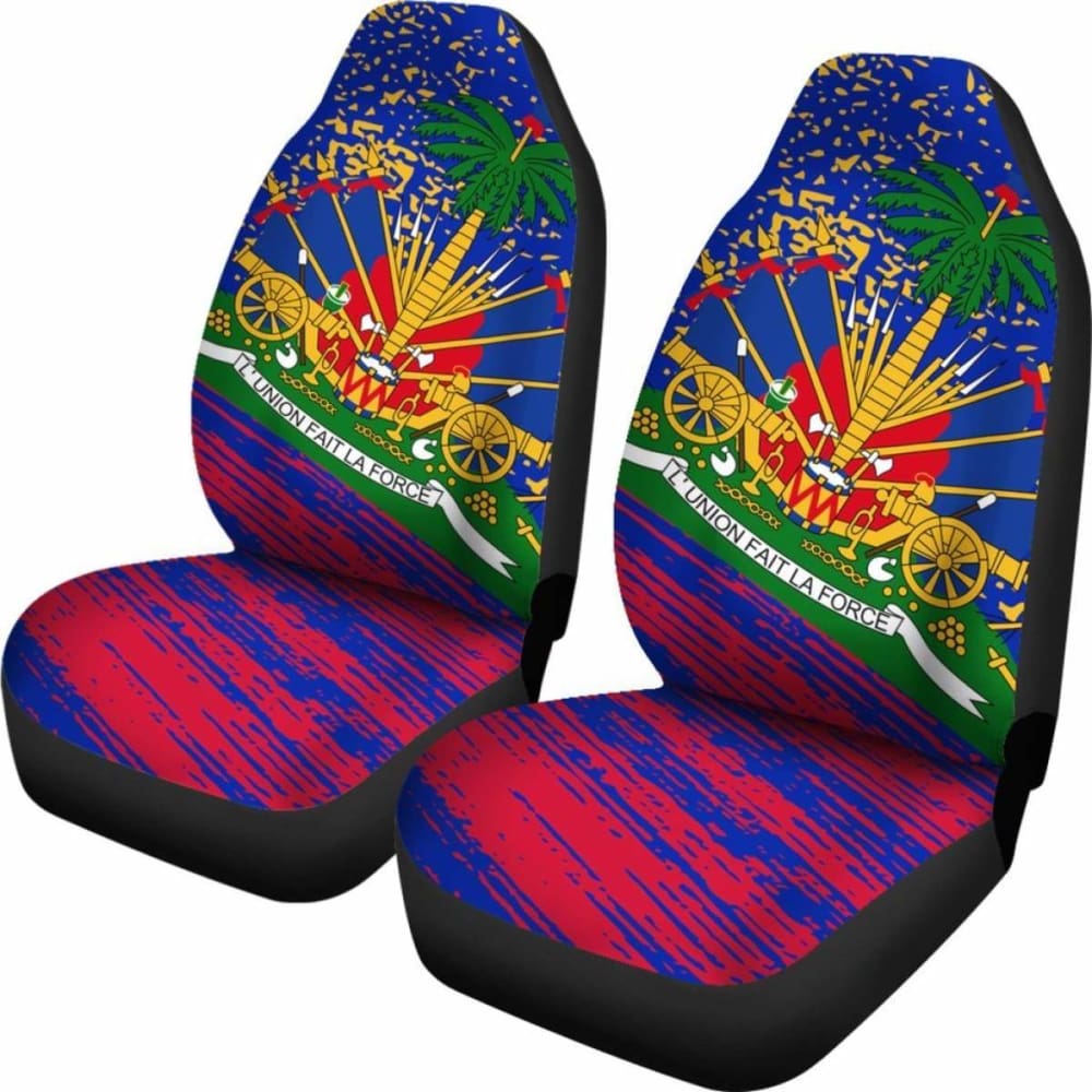 Haiti Car Seat Cover Flag Version 7 153908 - YourCarButBetter