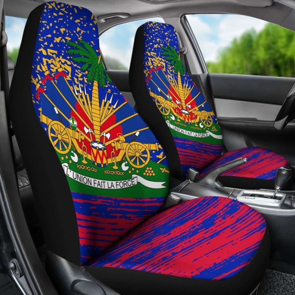 Haiti Car Seat Cover Flag Version 7 153908 - YourCarButBetter